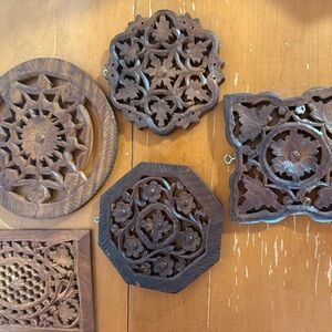 Handcrafted Wooden Wall Accents Set